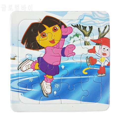 Puzzles Famous Cartoon Dora and Friends Series 16PCS Educational Toy for Children Digital Paper Puzzle Game Free Shipping