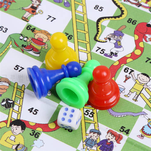 New Portable Snakes And Ladders Puzzle Folding Snake Chess Toys For Children Game Preschool Training