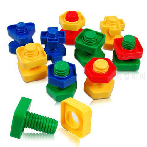 5 Set Screw building blocks plastic blocks nut shape toys for children Educational Toys montessori scale models