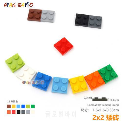 30pcs/lot DIY Blocks Building Bricks Thin 2X2 Educational Assemblage Construction Toys for Children Size Compatible With 3022