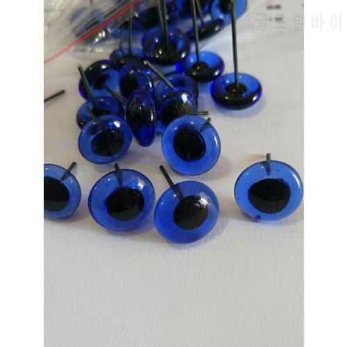 60pcs/lotnew cute animal eyes 3/4/5/6/7/8/9/10/11/12mm blue glass toy pin eyes for diy wool felt handcraft findingssize option
