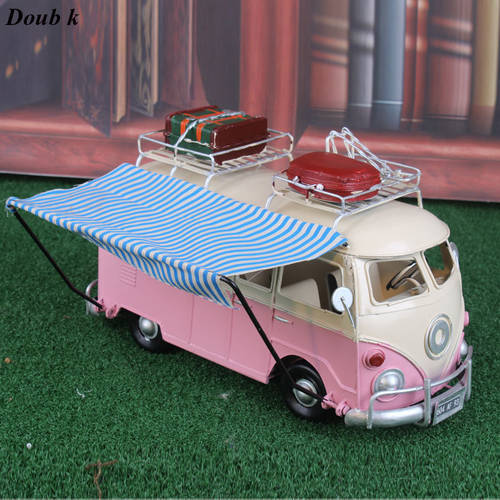 Doub K high quality car model toys Retro iron nostalgia car camping bus ornaments home coffee shop wedding decorations gifts