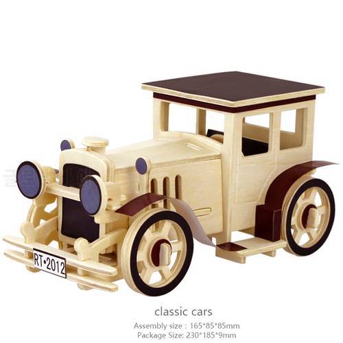 3D wood puzzle children adult Vehicle puzzle wooden toy military series learning educational assembling toys