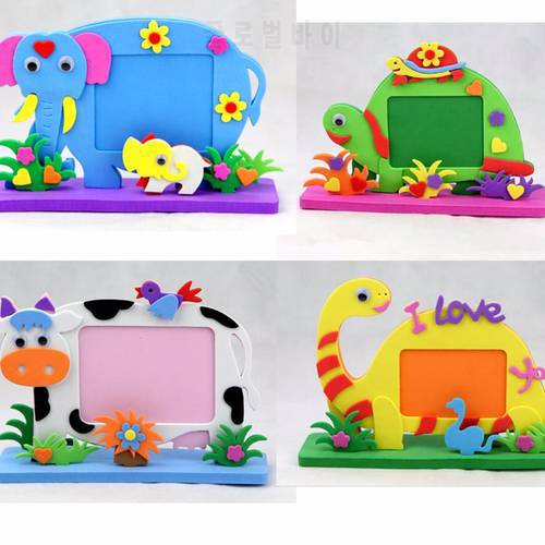 2020 New Kids DIY EVA Photo Frame Foam Craft Toy Kits Educational toys for Children Bee Owl Giraffe Dinosaur Elephant Cow Turtle