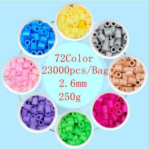23000pcs/bag 2.6mm Hama Beads 72 Colors For Choose Kids Education Diy Toys 100% Quality Guarantee New Perler Beads Booster packs