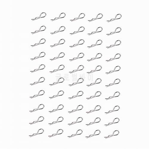 50pcs Stainless Steel Bend Body Clip R Clip For HSP 02053 1/8 1/10 RC Car Flying Fish 94122 94123 94166 94155 94177 94188