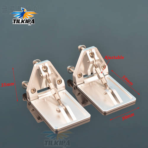 CNC A Pair Of High Quality Adjustable Trim Flaps 38*54mm Aluminum Alloy For Nitro Gas RC Model Boat