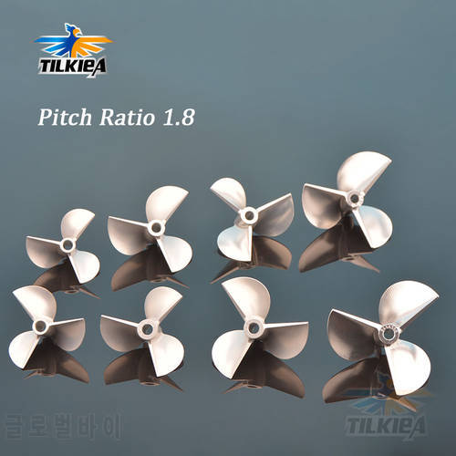 Rc Boat CNC 3 Blades Screw Aluminum Propellers Left/Right Pitch 1.8 D36/40/42/46/48mm Prop For 4/4.76mm 3/16 Prop Shaft