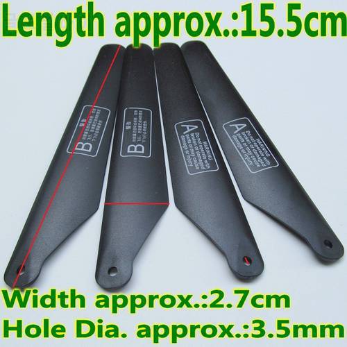 4PCS as Showing Main Blades Propeller Rotor 2A+2B 15.5CM 155MM LH1108 H002 S006G 16cm R/C Helicopter Rc Spare Parts Accessories
