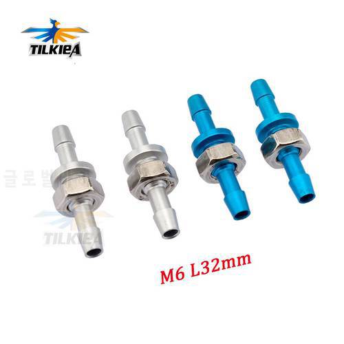 Good Quality 1pc Blue/Silver Water Nipples L32mm / L20.8mm M6 Thread Rc Boat Fuel Nozzles For 3X5/4X7mm Tubes