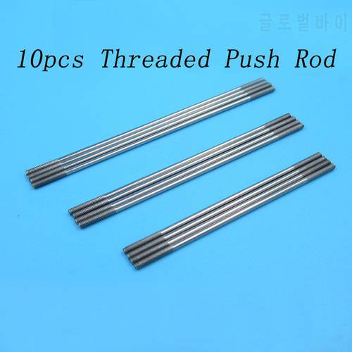 10PCS M2 Tail Push Rod L 25-300mm Pull Rod End Thread L10mm Connection Rod Shaft Servo Linkage Axle for RC Aircraft Boat Parts