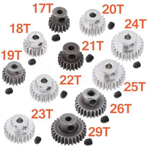 3.175mm Hole 17/18/19/20/21/22/23/24/25/26/29T Motor Gears Pinion 0.6 Module for RC Cars Spare Accesories HSP Redcat Exceed