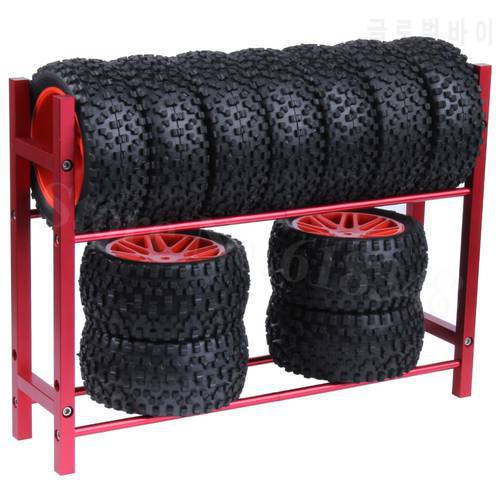 Metal Aluminum RC Car Tires Rack Wheels Shelf for 1/10 Scale Remote Control Drift Models Buggy Crawler Tools