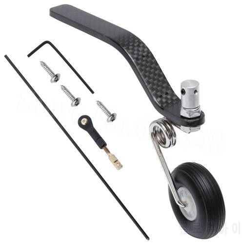 50cc Nitro Great Plane Landing Gear Carbon Tail Wheel Assembly 1.5 inches Rubber Tire Kit RC Airplane Replacement Parts