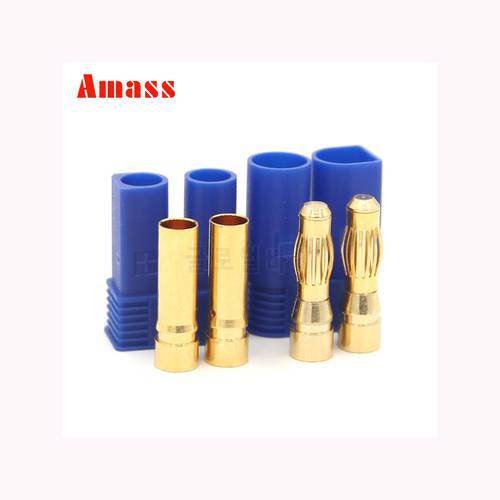 2 Sets Amass 5.0mm EC5 Banana Plug High Current 100A With Sheath Temperature Sheathed Gold Bullet Plug