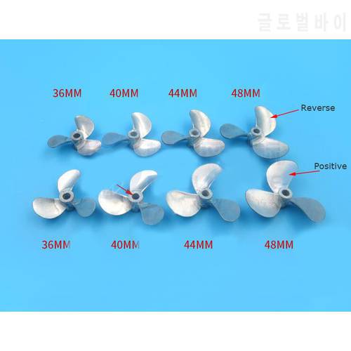 3-Blades Zinc Alloy Propeller Full Submerged Metal Propeller for RC Feeding Boat Electric Bait Boat 4mm Shaft