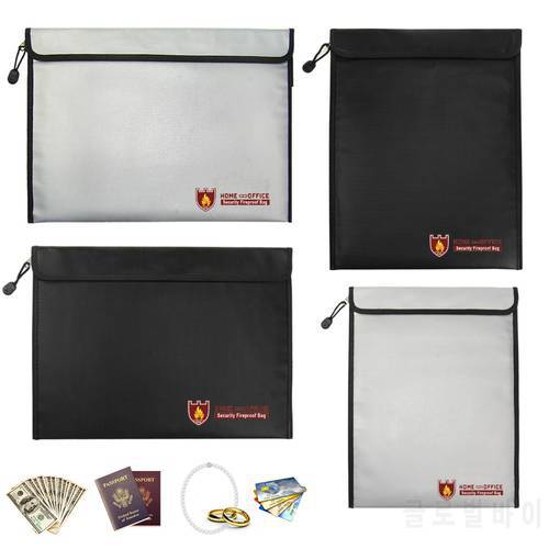 Fireproof Document Bag Liquid silicone Coated Fire Resistant Money File Folder Holder Organizer Safe Storage Waterproof 38*28cm