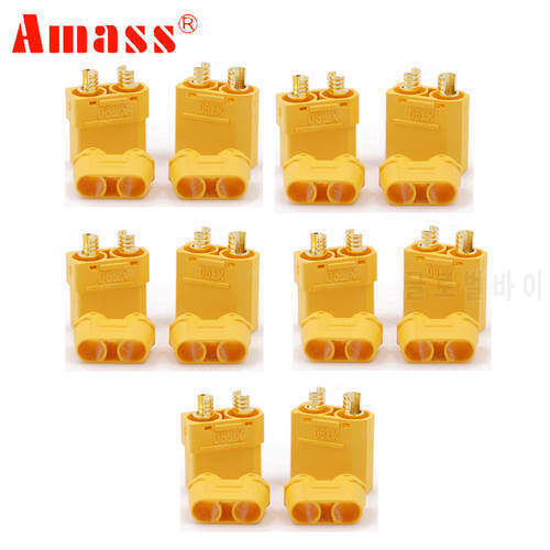 Register shipping 50Pairs/lot Original Amass XT90+ Plug Connectors Set 4.5mm Male Female Gold Plated Banana Plug (50 pair)
