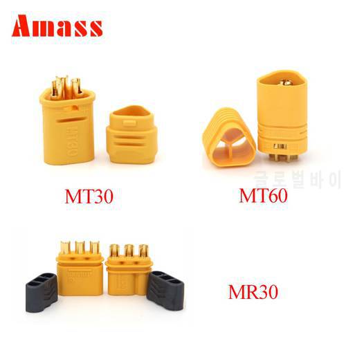 1pair 10pairs Amass MT30 MT60 MR30 Plug Connector Motor connector Male Female Bullet Connectors Plugs For RC Lipo Battery