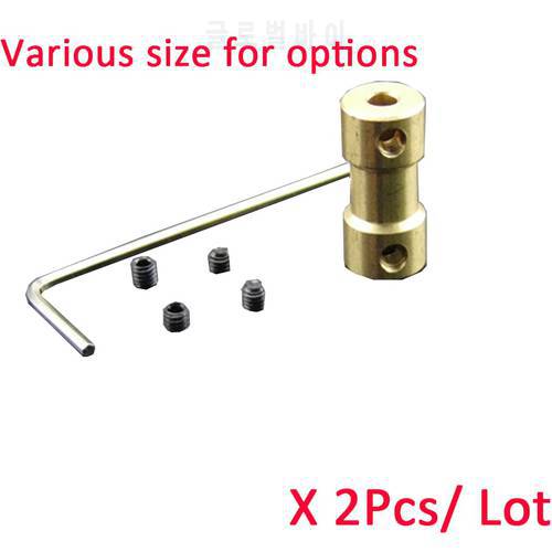Copper Coupling Drive Shaft Connector Motor Shaft 2/2.3/3/4mm to 2/3/3.17/ 4/ 5mm with Screw for RC Boat Car & Robot