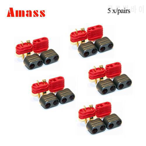 10Pairs/5Pairs/1pairs Amass new slip sheathed T Plug Deans Connector Male Female high current For multi-axis fixed-wing model