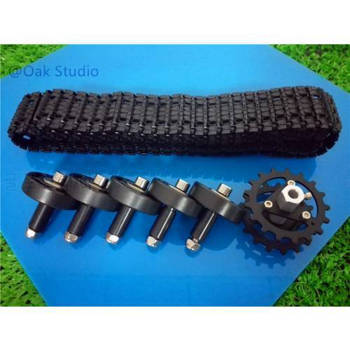 One Set of Track/Caterpillar Metal Driving Wheel with Plastic Bearing Wheel,Plastic Cement Wheel,For RC Tank Car,DIY Robot