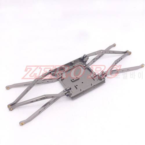 1/10 RC CAR AXIAL WRAITH FULL METAL CENTER GEARBOX SKID PLATE WITH 8 SUSPENSION LINKAGE ROD GUN METAL COLOR