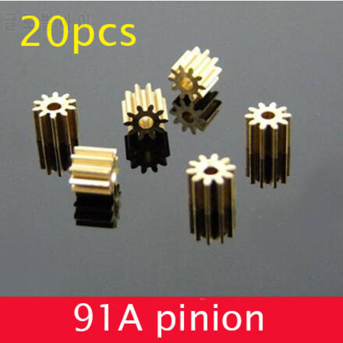 20PCS 91A Metal Pinion 9T 0.4M Metal Brass Motor Gears Shaft Hole Diameter 1mm Spare Parts For DIY Models