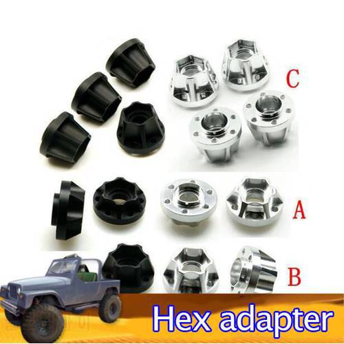 4pcs 12mm Aluminium Hex adapters nuts combiner for AXIAL SCX10 AX10 VP 1.9/2.2 inch 1.9