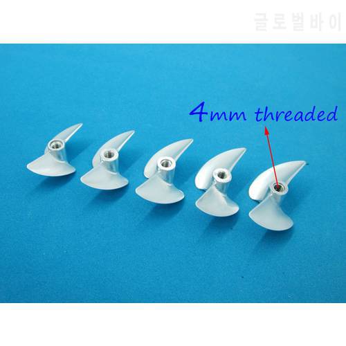 RC Boat M4 Threaded CNC Aluminum Alloy Screw 30/32/33/34/35/36/37/38/39/40/41/42/43/44/45mm 2-Blades Surface Propeller