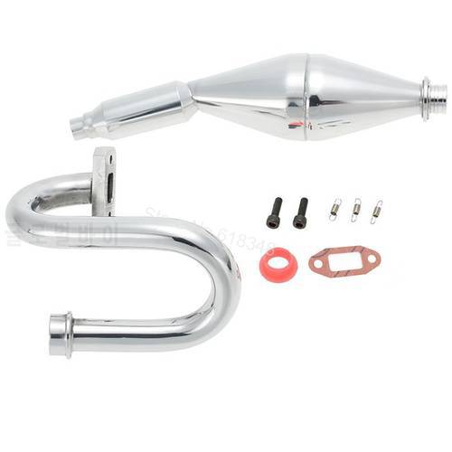 New Aluminum Tuning Tuned Exhaust Pipe For 1/5 HPI KM ROVAN BAJA SS 5B 5T SC Buggy HSP Bajer Gasoline Power
