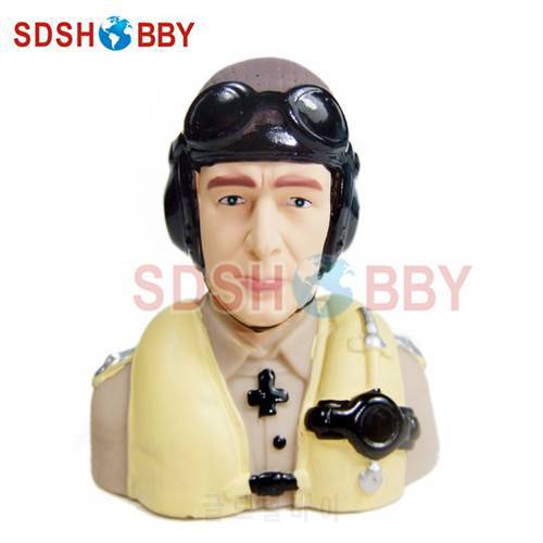 1/6 Scale WWII Germany Pilot Statues/Pilot Portrait Toy L72*W48*H76mm for RC Airplane