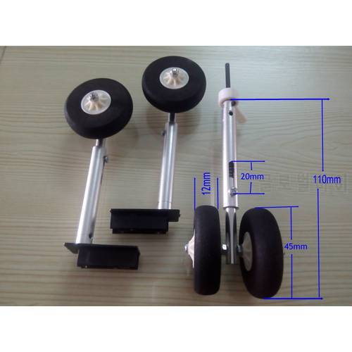 RC plane airplane Alloy Undercarriage CNC process Metal shock Labsorption anding gear assembly with mount 45mm Sponge wheel