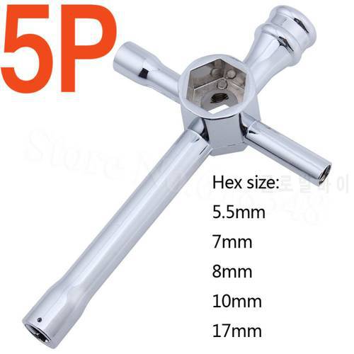 Wholesale 5Pcs/ Lot HEX Cross Wrenches Maintenance Sleeve 5.5mm/7mm/8mm/10mm/17mm Tools HSP 80129 For RC Hobby Model Car