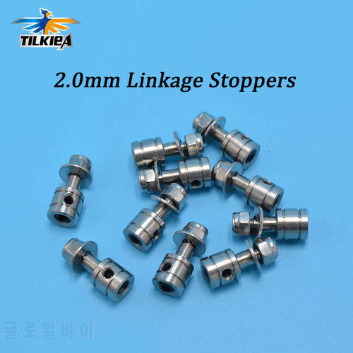 10PCS RC Airplane/Boat Push Rod Connector Adapter Linkage Stoppers D2.0mm For Connecting Servo Arm and Pull Rod