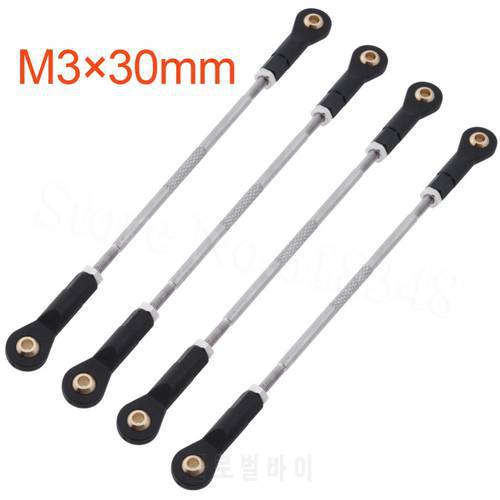 4pcs Push Rod CW / CCW Turnbuckle Thread Link Arm with M3 x30mm Ball Joint RC Airplane Replacement Part