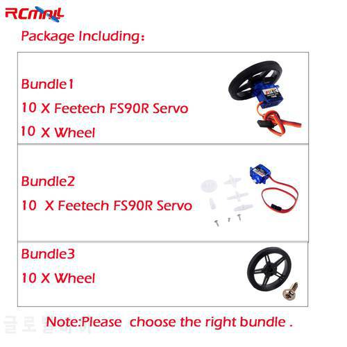 10PCS/lot Feetech FS90R Servo/Wheel 360 Degree Continuous Rotation Micro RC Servo For Robot RC Car Drones FZ0101-01 FZ2913