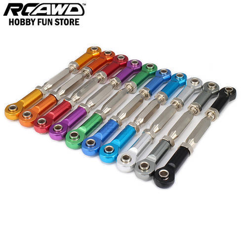 Adjustable metal Pulling Servo Linkage Steering Rods Arms M4 Thread 3mm Hole 73-90mm Long For RC Hobby Car Upgraded Spare Parts