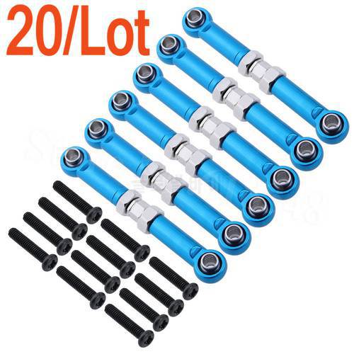 20pcs Adjustable 45-52mm Aluminum Turnbuckle Rod Linkages Pull Rod Front Rear Servo Link A959-03 For WLtoys A959 A969 A979 K929