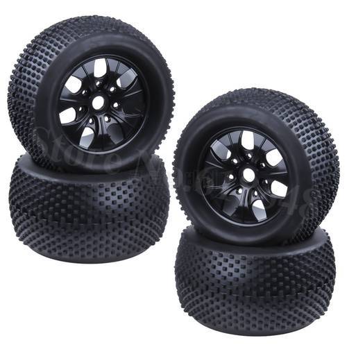 4Pcs/Set 140mm RC 1/8 Monster Truck Tires Plastic Wheels & 17mm Hex Hub For HSP HPI Redcat Exceed Traxxas Kyosho Baja