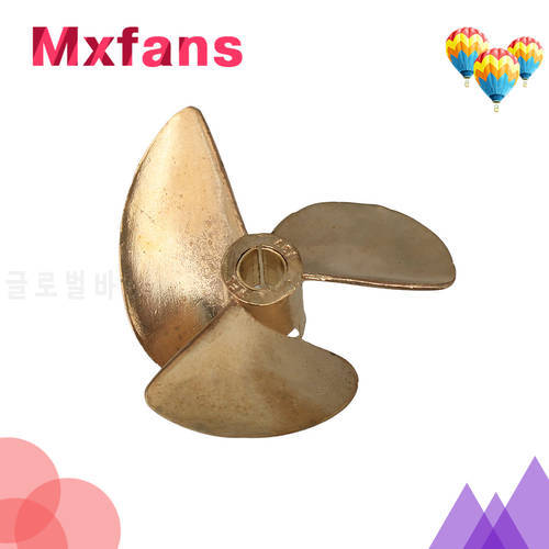 Yellow 437 Three Leaves Copper Propeller 0.4cm Hole Diameter for RC Boat