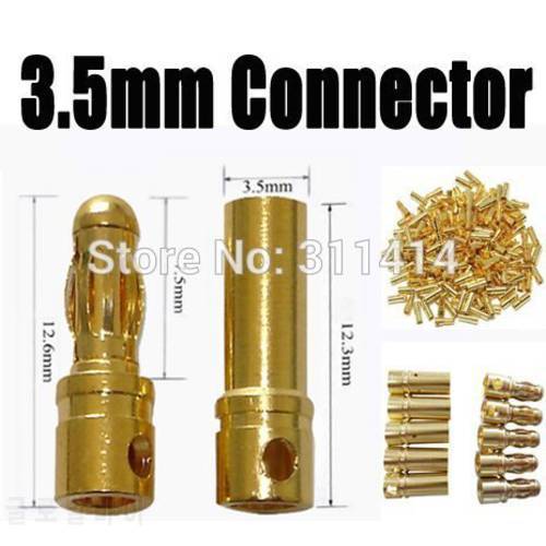 50pairs/Lot Gold Bullet 3.5mm Banana Connector Plug For RC ESC Battery Brushless Motor High Quality Wholesale Promotion