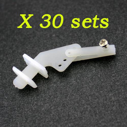 Wholesale RC Spare Parts 30pcs Rudder Servo Rob Angle Set For RC Airplane With 1mm Chuck Screw
