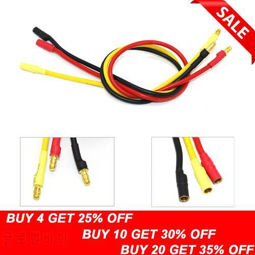 3pcs/lot 300mm 30cm 3.5mm Gold Bullet Banana RC Brushless Motor ESC Connectors Extension Cable Wire 16 awg