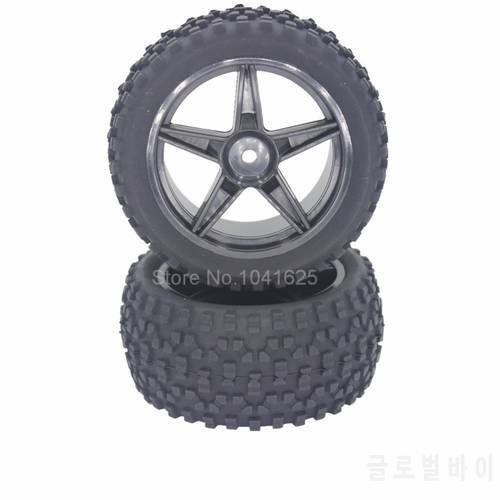 2PCS Rubber RC 1/10 Buggy Rear Wheels Tires 12mm Hex Hub For Redcat Tornado EPX S30 Parts