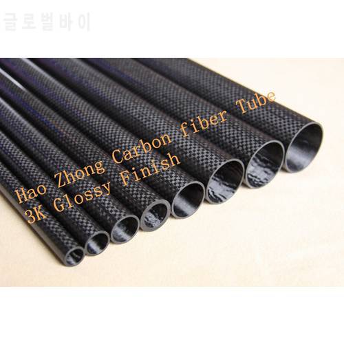 Glossy 1pcs 27MM OD x 25MM ID Carbon Fiber Tube 3k 500MM Long with 100% full carbon, (Roll Wrapped) Quadcopter Hexacopter Model