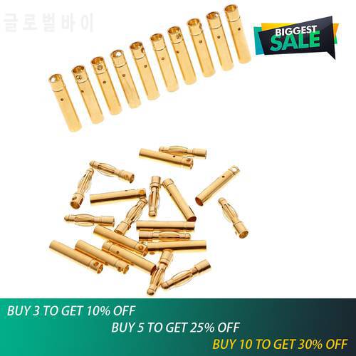 20pairs 4.0mm 4mm Gold Bullet Connector For RC Lipo Battery ESC Motor Airplane Drone Car Truck Buggy Helicopter Toys DIY Parts