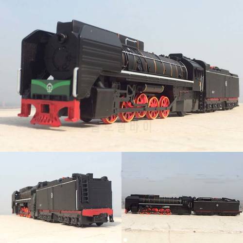 High simulation 1:87 scale alloy train model pull back black green Coal steam train metal toy car kids toys gifts free shipping