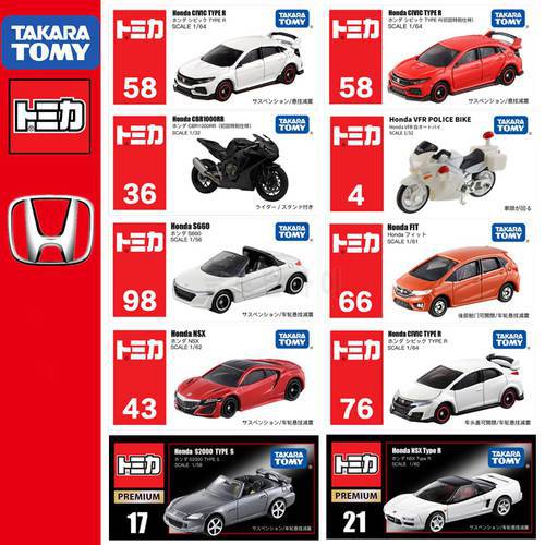 Takara Tomy TOMICA HONDA Series CR-V Fit S660 Civic TYPE R StepWagon NSX Super Cub N K-CAR RR VFR CR-Z Diecast Car Toy Model