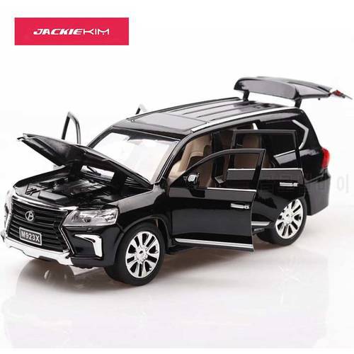 High Quality 1:24 LX570 Alloy Car Model Famous Vehicle Length 20Cm With 6 Doors Open Excellent Collection Light For Kids Toys